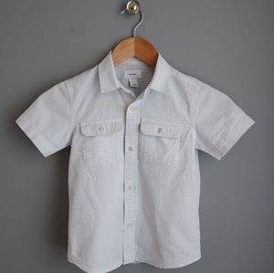 Old Navy, boy's white/black size 5 button down shirt